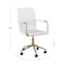 Martha Stewart Taytum Upholstered Office Chair in White/Polished Brass CH-142370-WH-GLD-MS - alternate 5